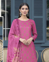 3 Pieces - Orient Unstitched Pink Premium Lawn Suit