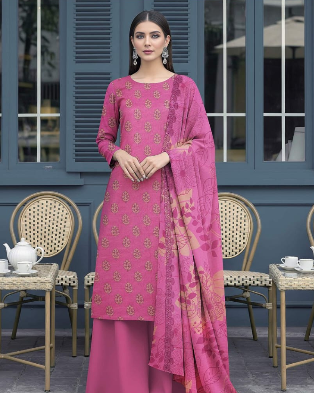 3 Pieces - Orient Unstitched Pink Premium Lawn Suit