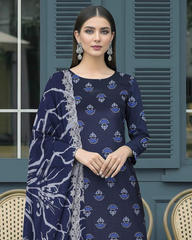 3 Pieces - Orient Unstitched Blue Premium Lawn Suit